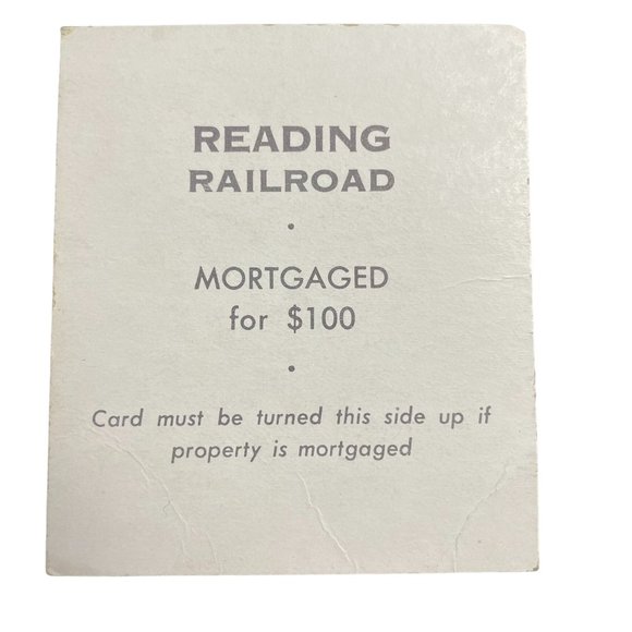 Monopoly Classic Reading Railroad Property Title Deed Card Replacement u - Picture 2 of 2